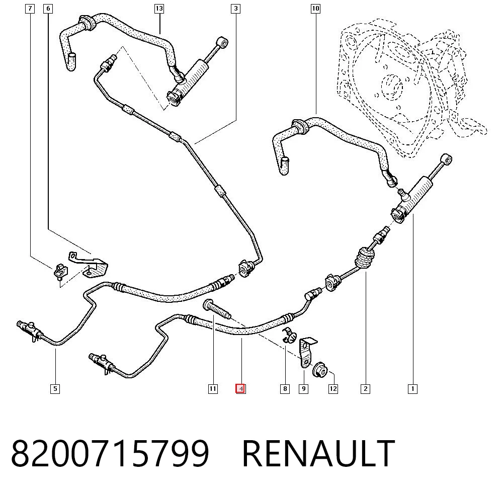 Шланг зчеплення Renault Kangoo 1 KC0, KC1