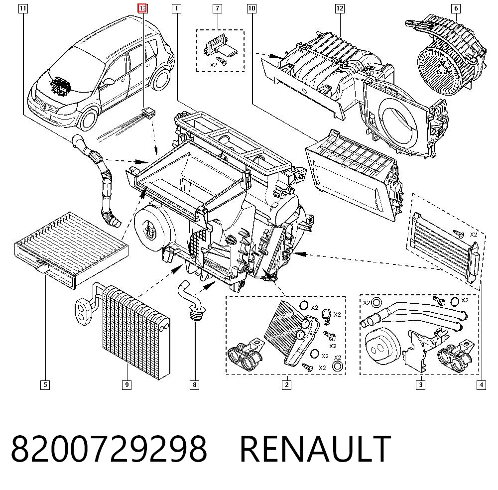 8200729298 Renault (RVI) Роз'єм (фішка) резистора моторчика пічки