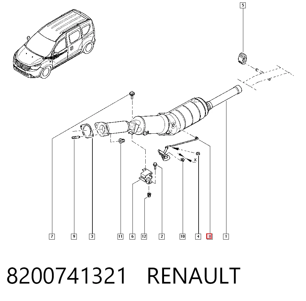 8200741321 Renault (RVI) Датчик тиску вихлопних газів