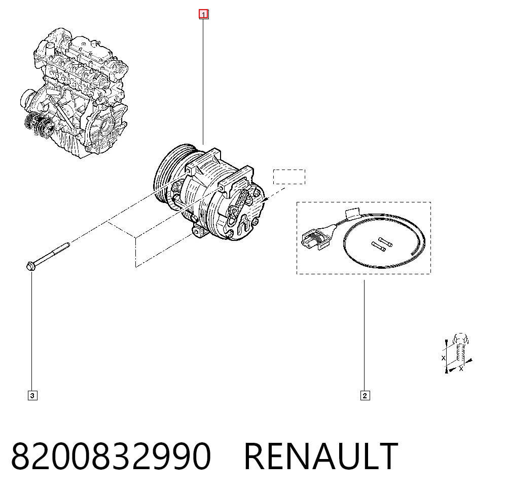 8200832990 Renault (RVI) Компресор холодоагенту