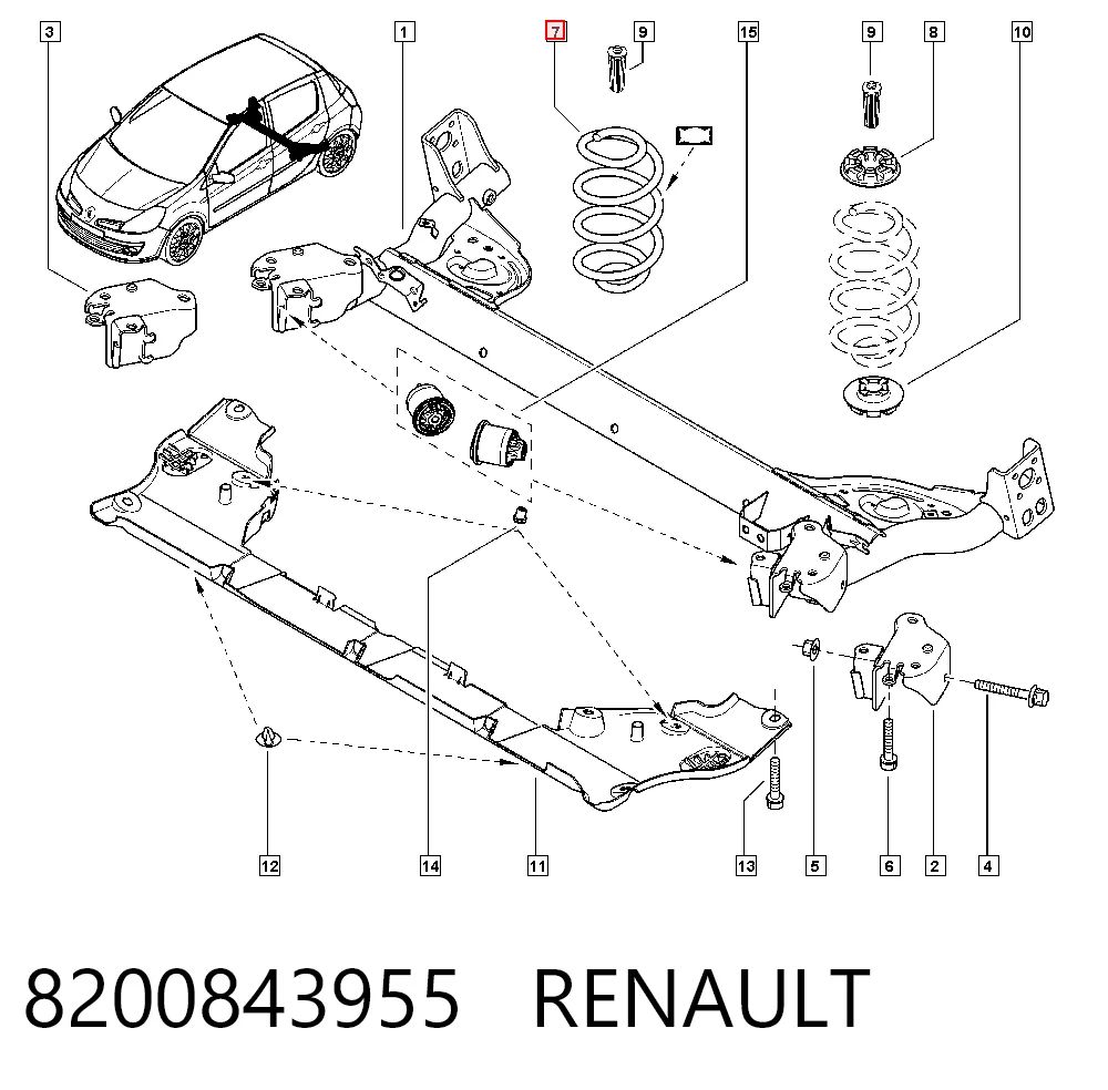 Пружина задня Renault Clio III хетчбек (BR01, CR01) (2005 - 2014) ціна, від 36.18 USD