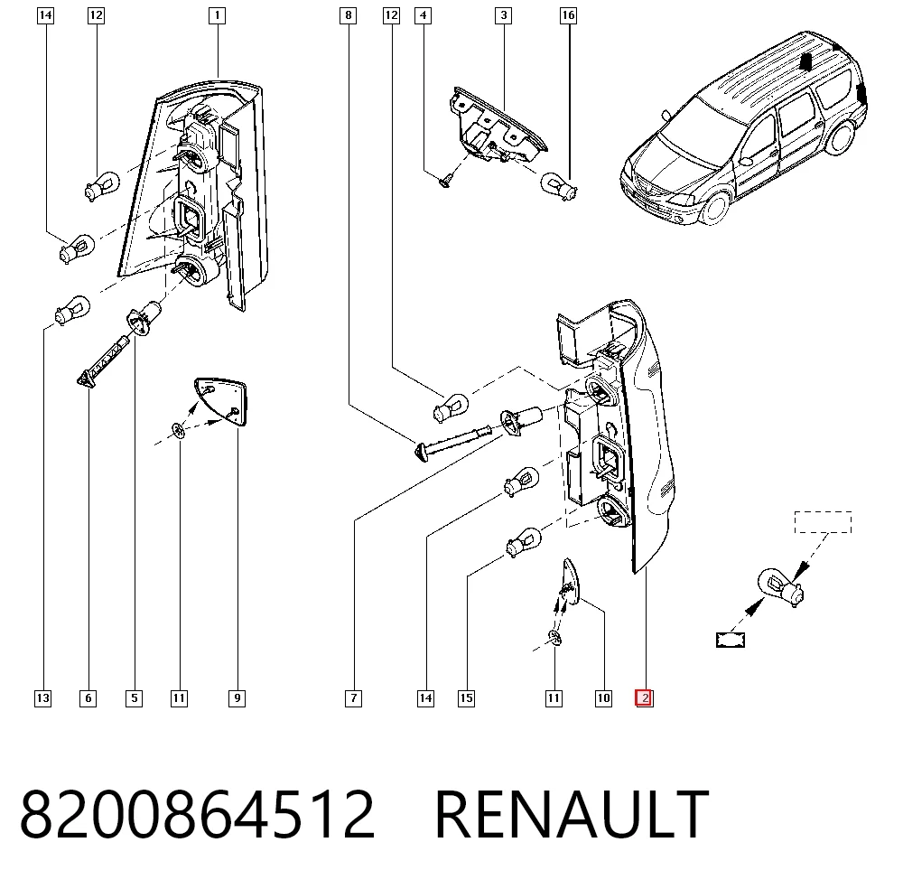 Ліхтар задній лівий AND 30945151 ціна, від 38.01 USD