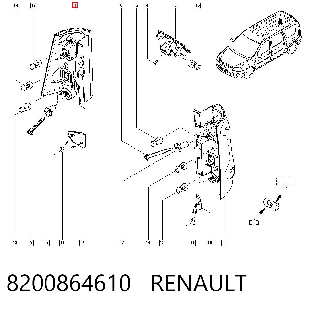 Задні ліхтарі AND 30945152 ціна, від 35.23 USD