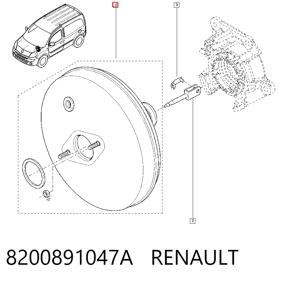  Підсилювач гальм Renault Kangoo 