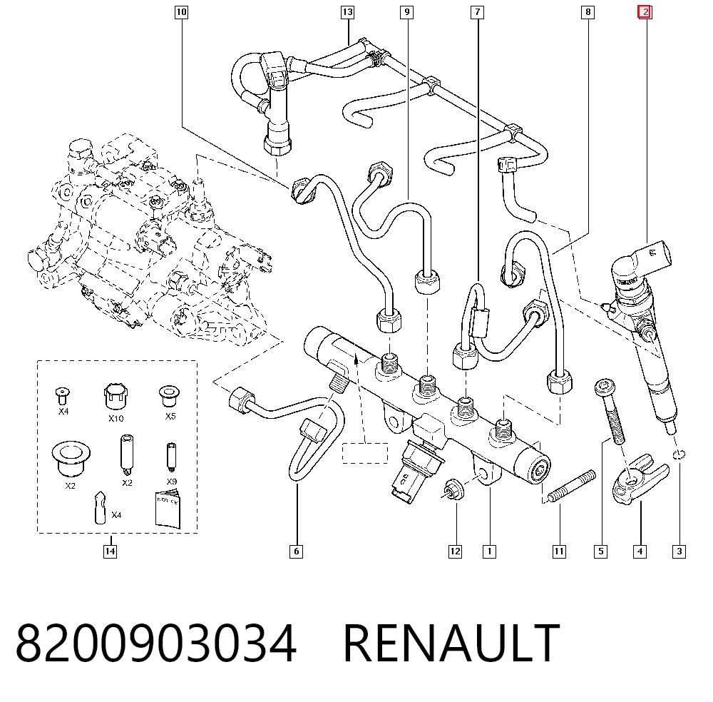8200903034 Renault (RVI) Форсунка вприску палива