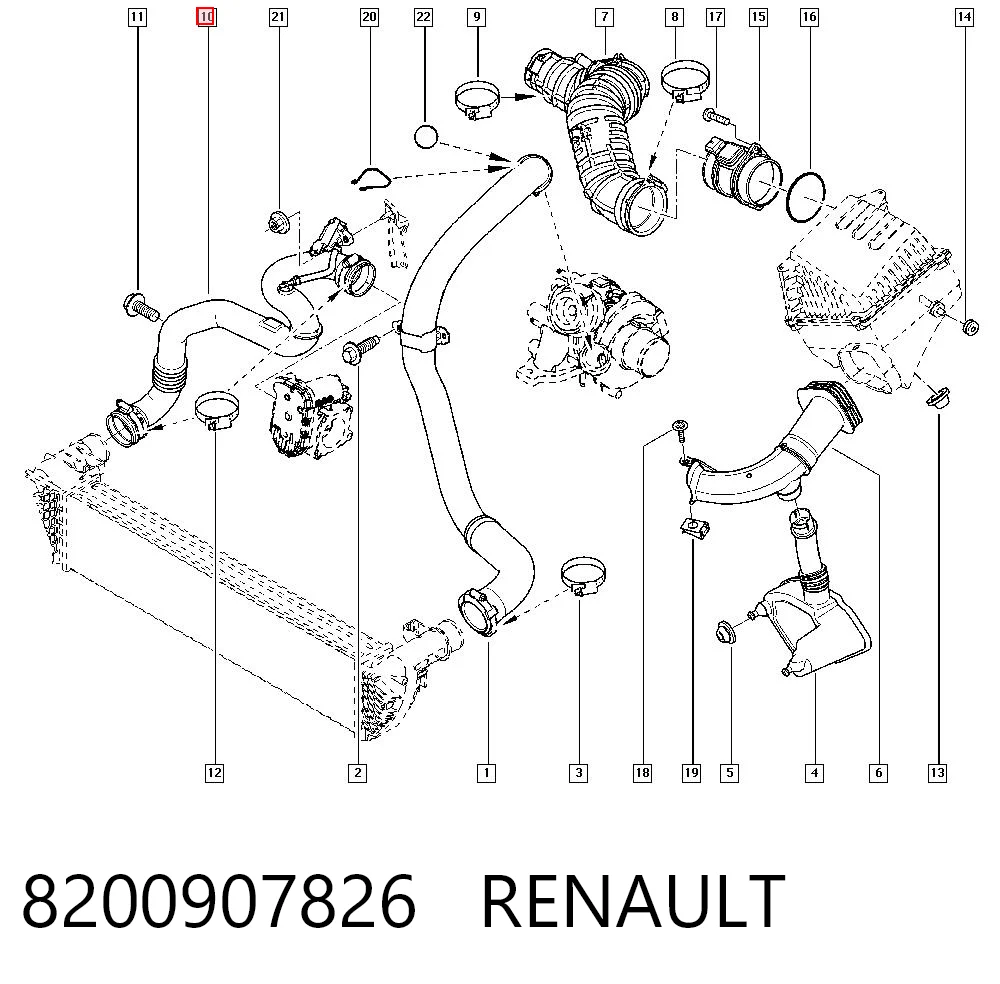 8200907826 Renault (RVI) Трубка, що нагнітається