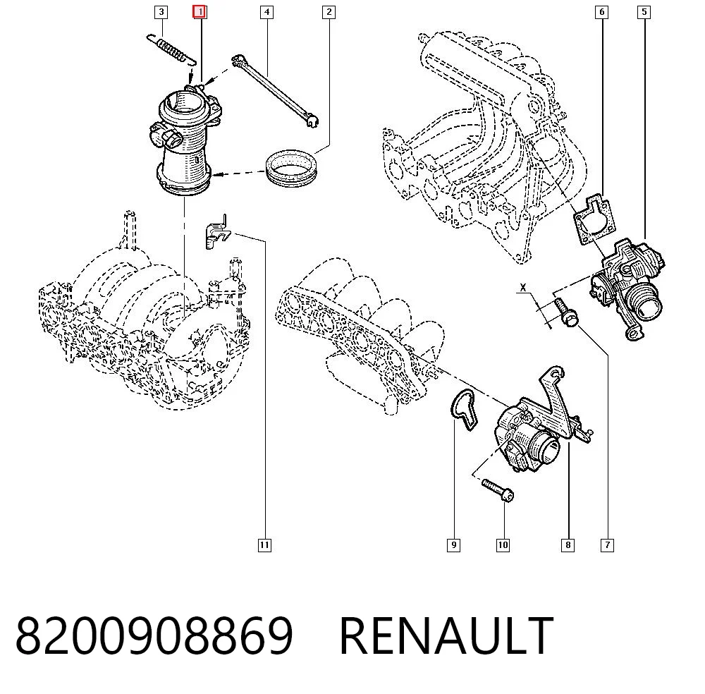 8200908869 Renault (RVI) Дросільна заслінка в зборі