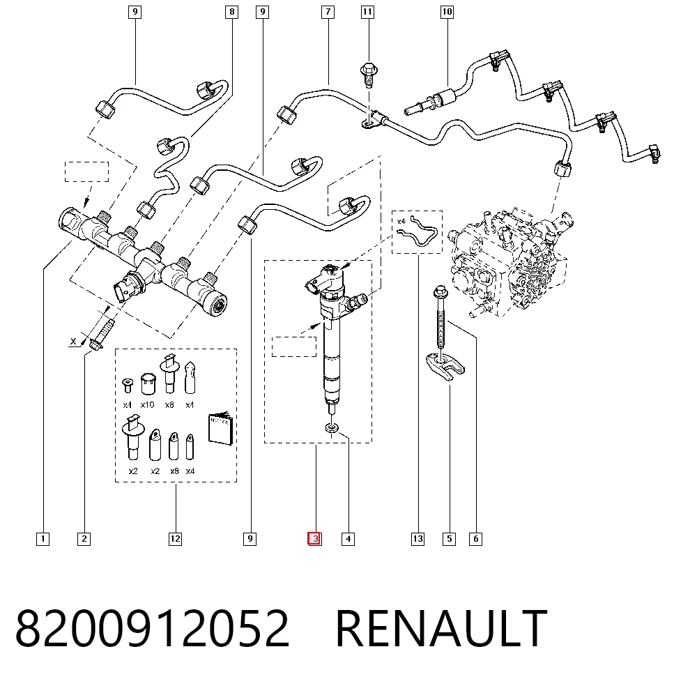 8200912052 Renault (RVI) Форсунка вприску палива