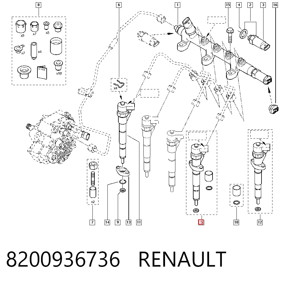 Форсунка вприску палива на Renault Vel Satis  BJ0