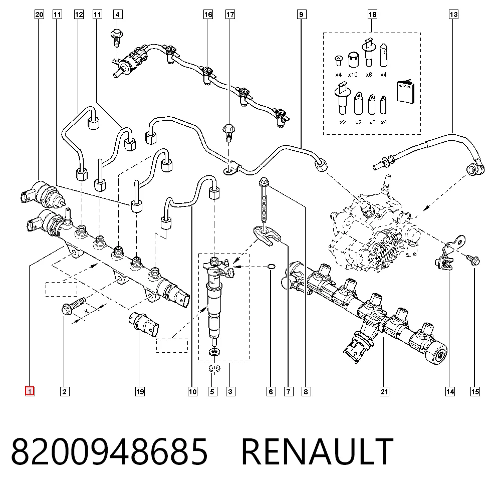 Розподільник палива Nissan/Infiniti 8200853678
