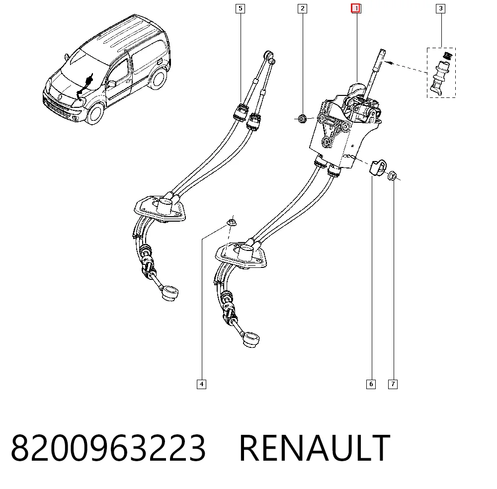 Механізм перемикання передач Renault Kangoo II фургон (FW0) (2008 - 2021) ціна, від 124.86 USD