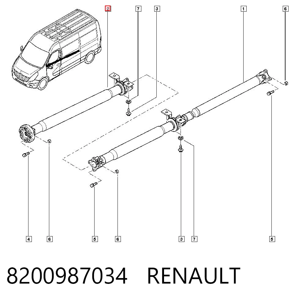 Кардан передній на Opel Movano B X62