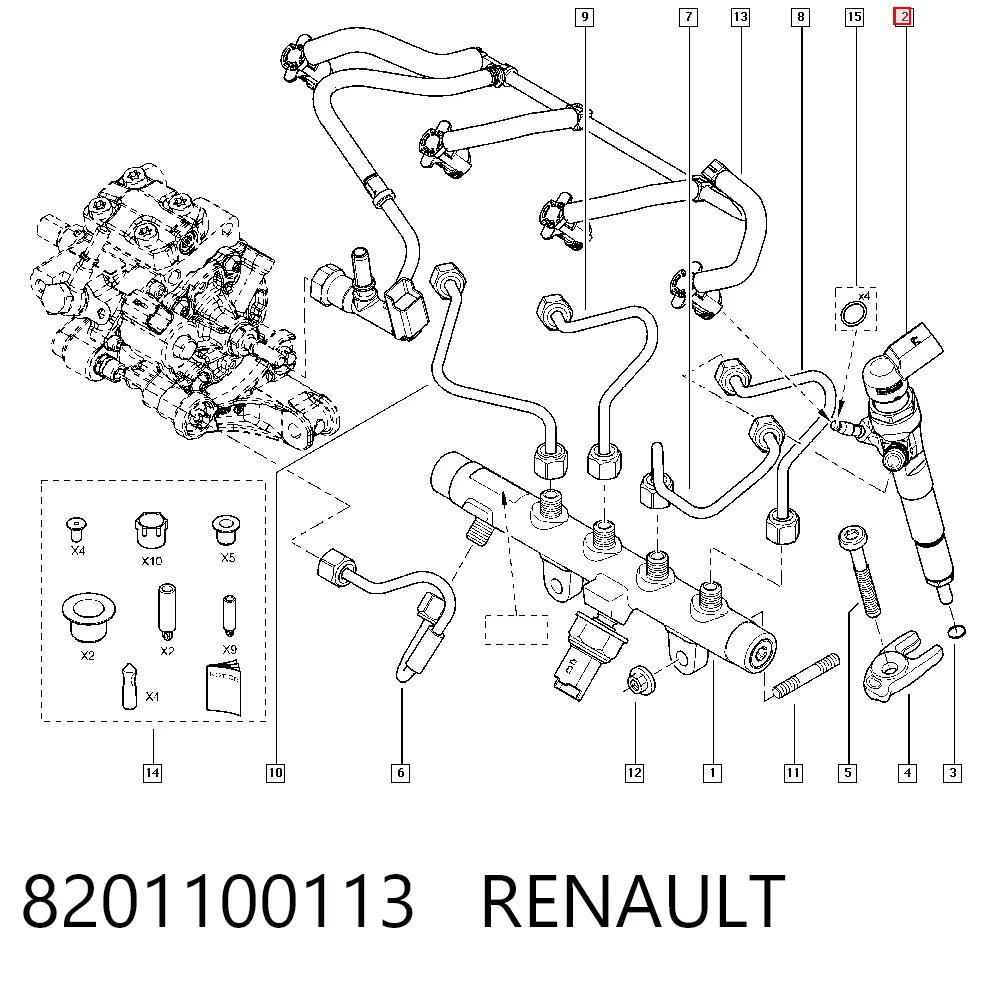 8201100113 Renault (RVI) Форсунка вприску палива