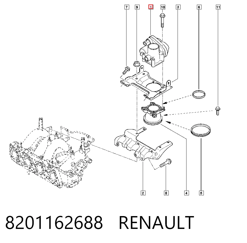  Дросільна заслінка Renault SANDERO 