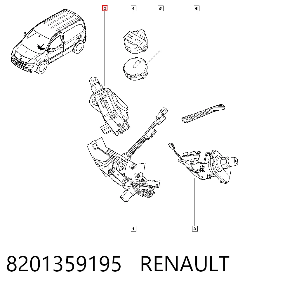 8201359195 Renault (RVI) Перемикач підрульовий, правий