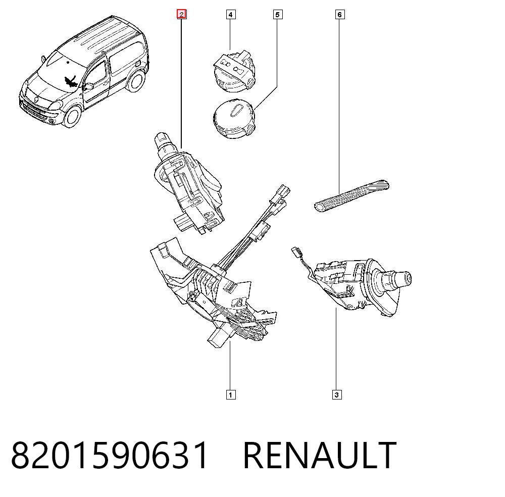 8201590631 Renault (RVI) Перемикач підрульовий, правий