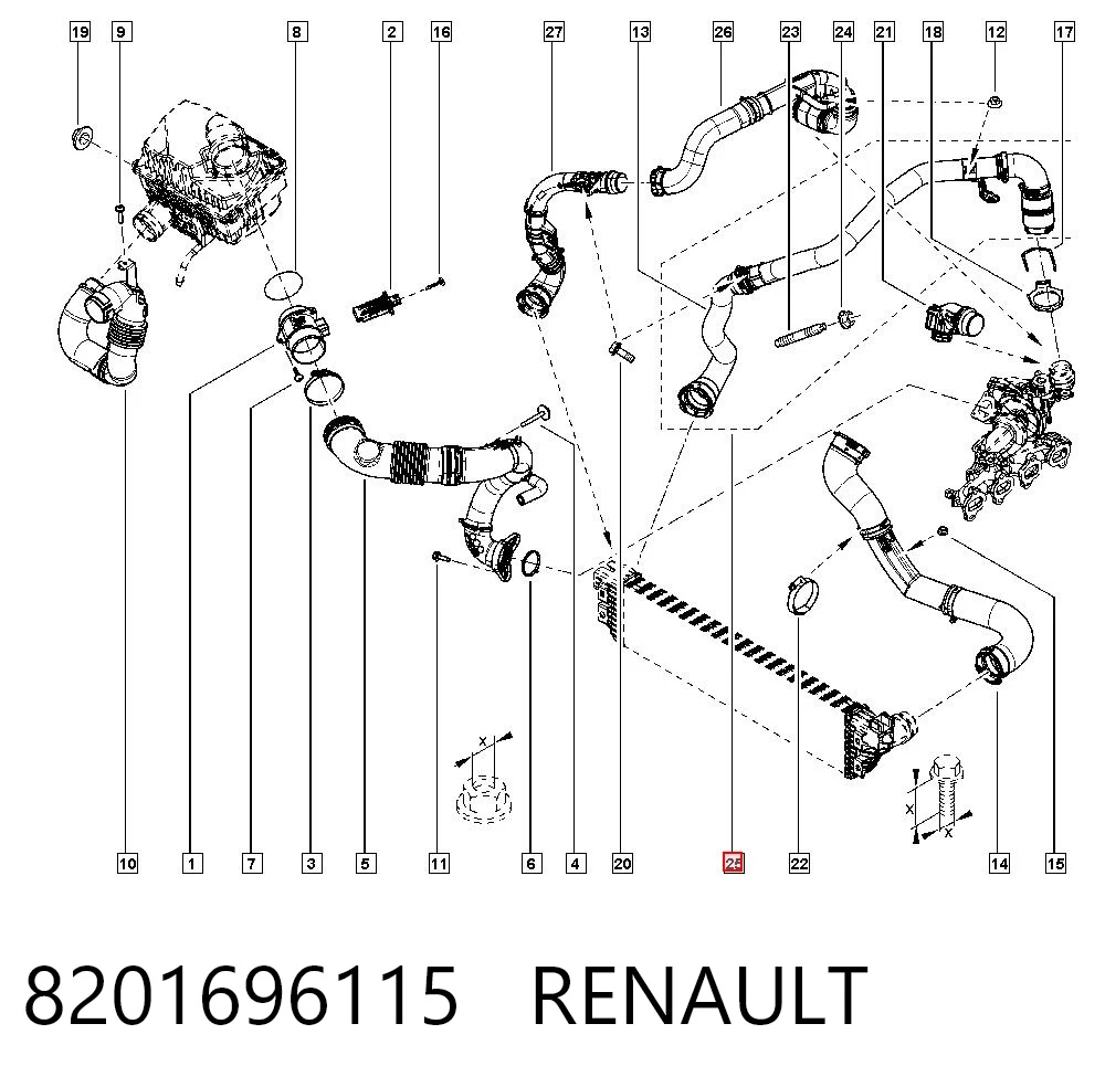 Шланг/патрубок інтеркуллера Renault (RVI) 1446300Q2F