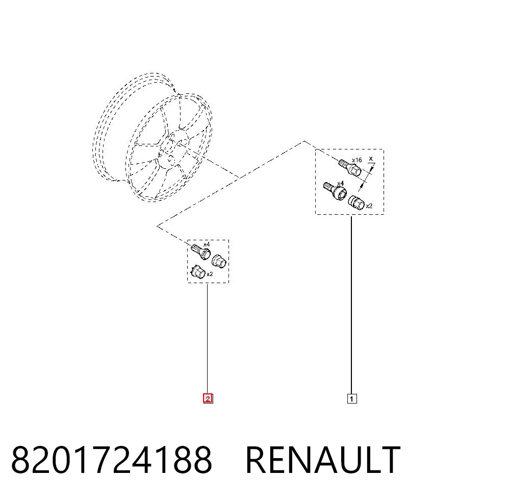 Болти до колеса на Renault Megane IV K9A, K9M, K9N