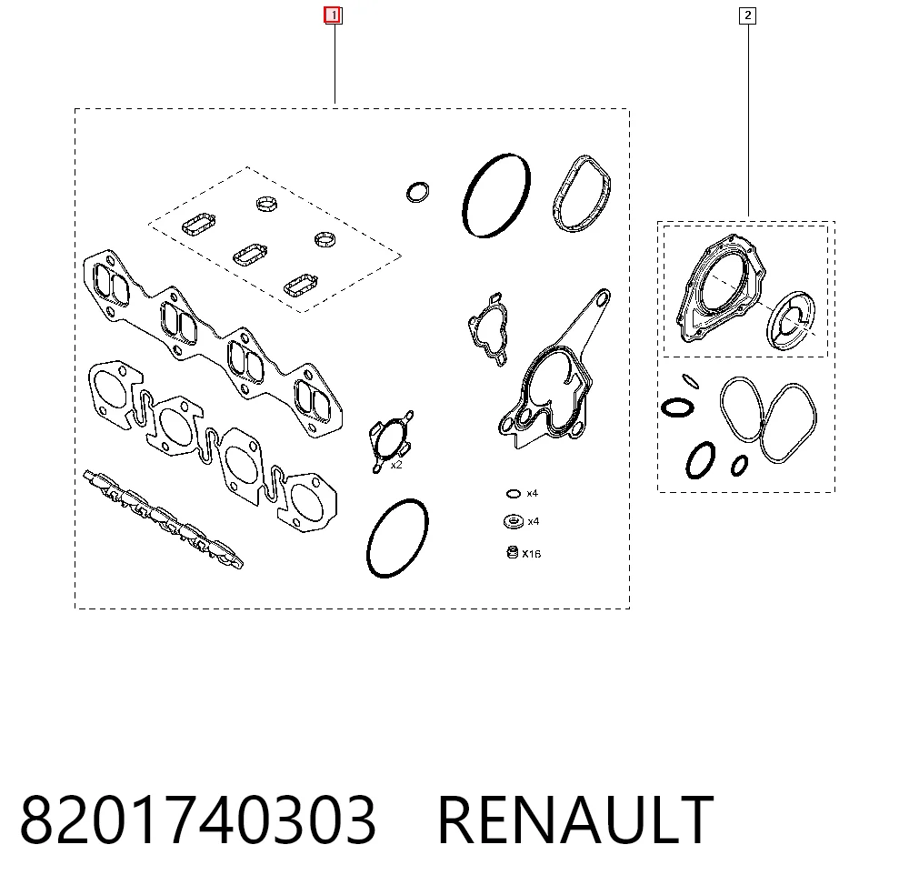 Купити 93168363 General Motors Комплект прокладок двигуна, верхній