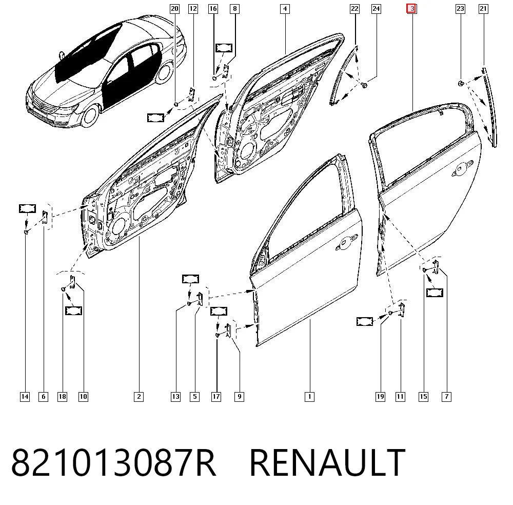Двері задні, ліві Renault Latitude L7