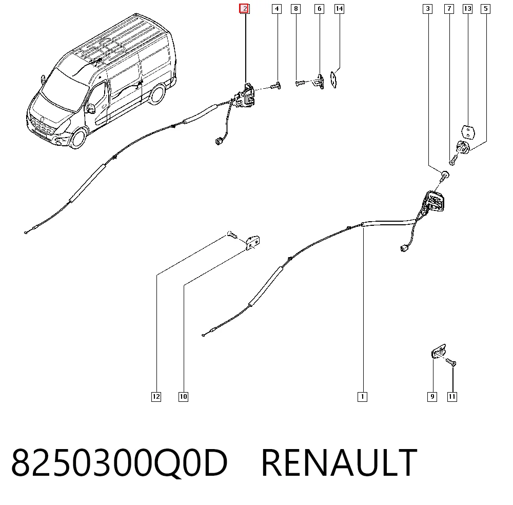 Замок дверей бічний/зсувний 4419749 Renault (RVI)