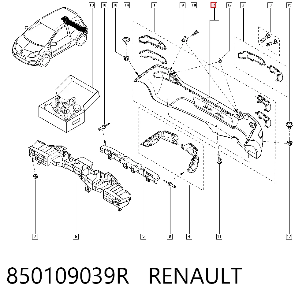 Кожух бампера заднього Polcar 600196 ціна, від 116.86 USD