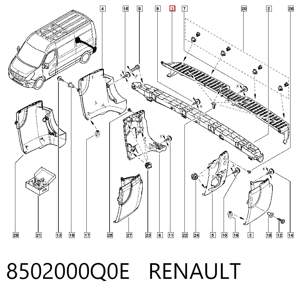 Купити 93197360 Opel Задній бампер