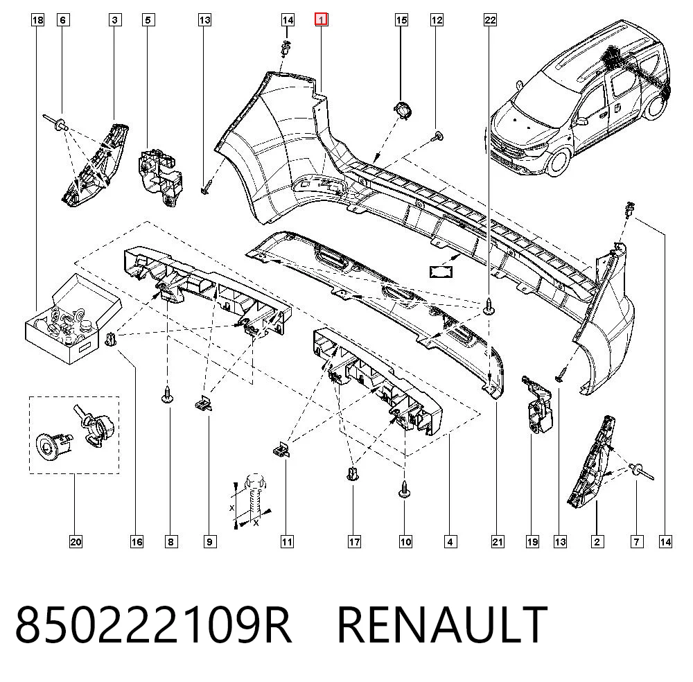 30807688 AND Буфер (бампер) задній