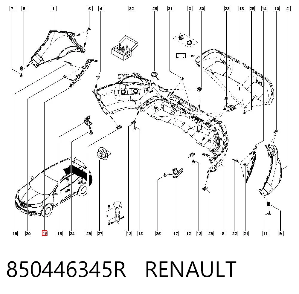 Кронштейн бампера заднього, правий Polcar 60X1968 ціна, від 9.02 USD