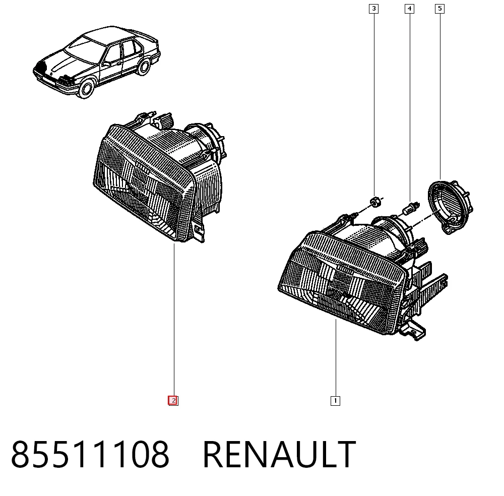Купити Фара права Renault 19 I B53, C53