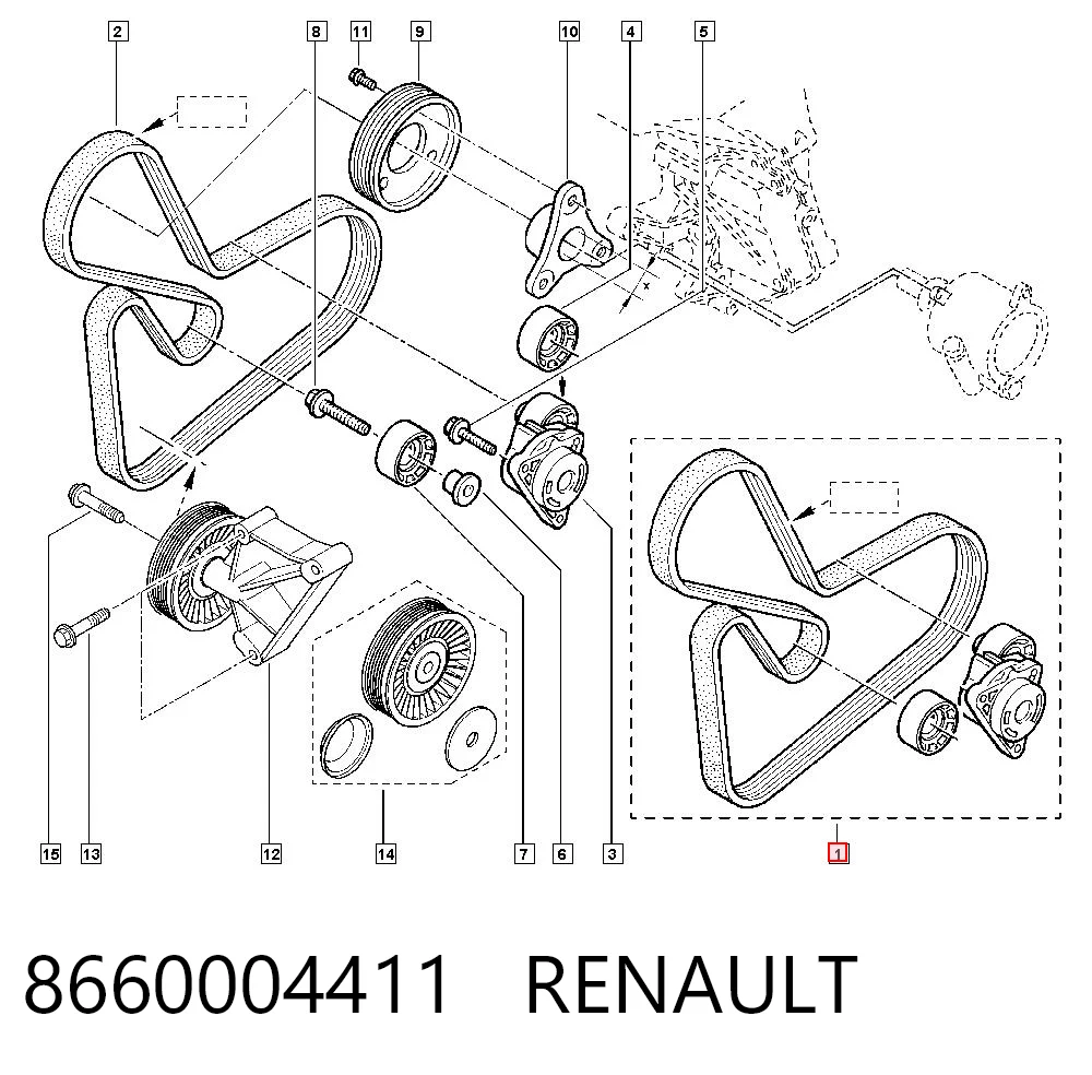 Ремінь приводний, агрегатів, комплект Peugeot/Citroen 93182198