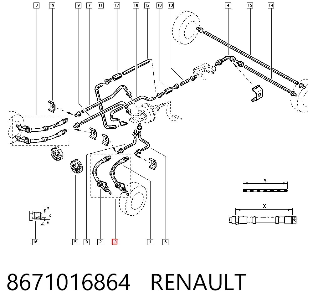 4405654 Opel Гнучка гальмівна трубка передня