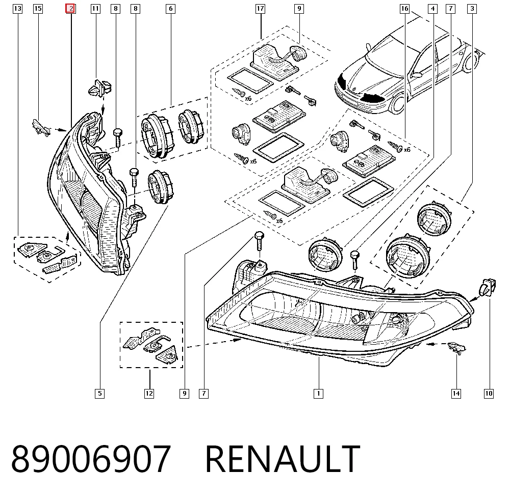 Фара права Renault Laguna 2