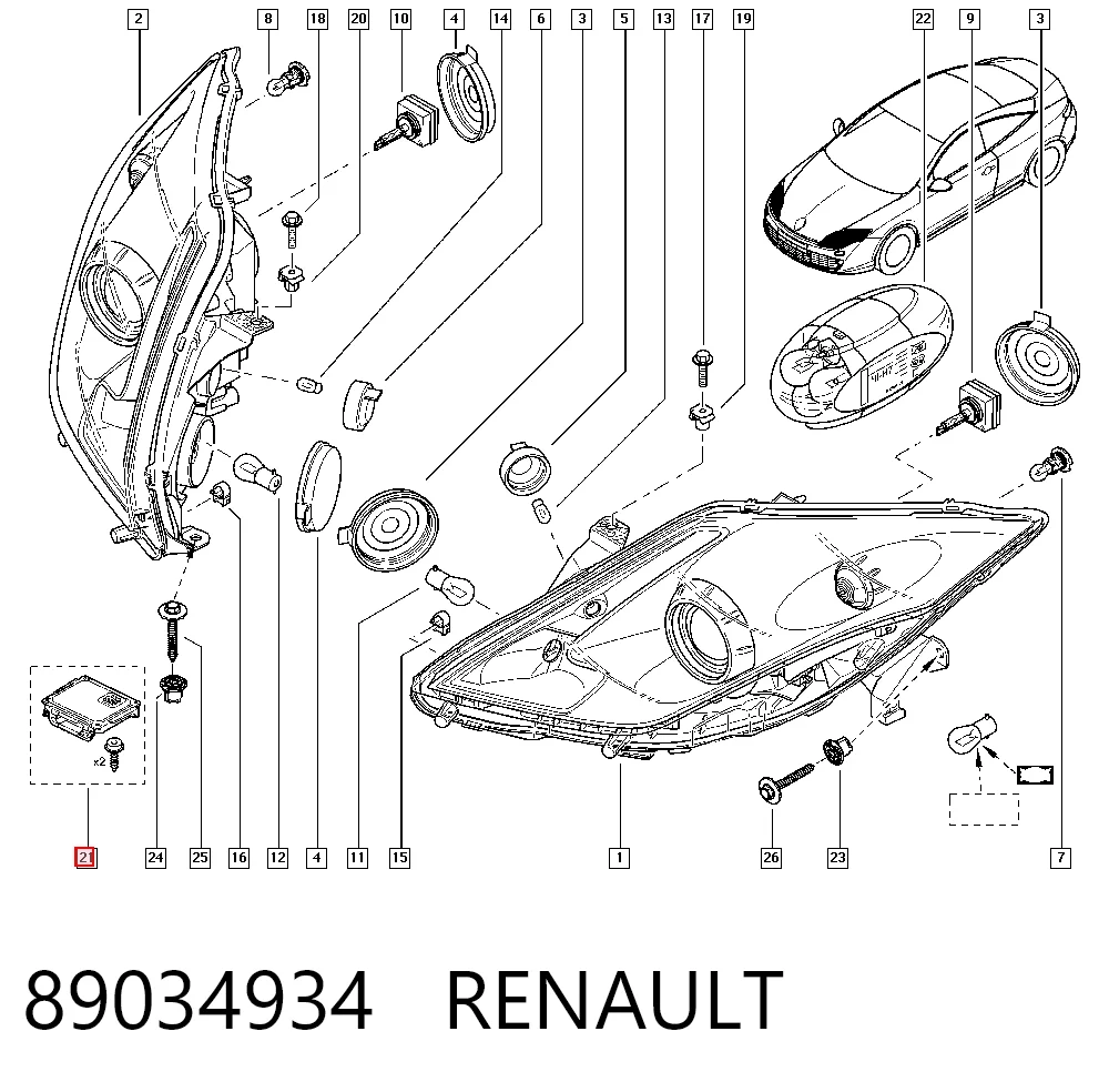 89034934 Renault (RVI) Блок управління фарами