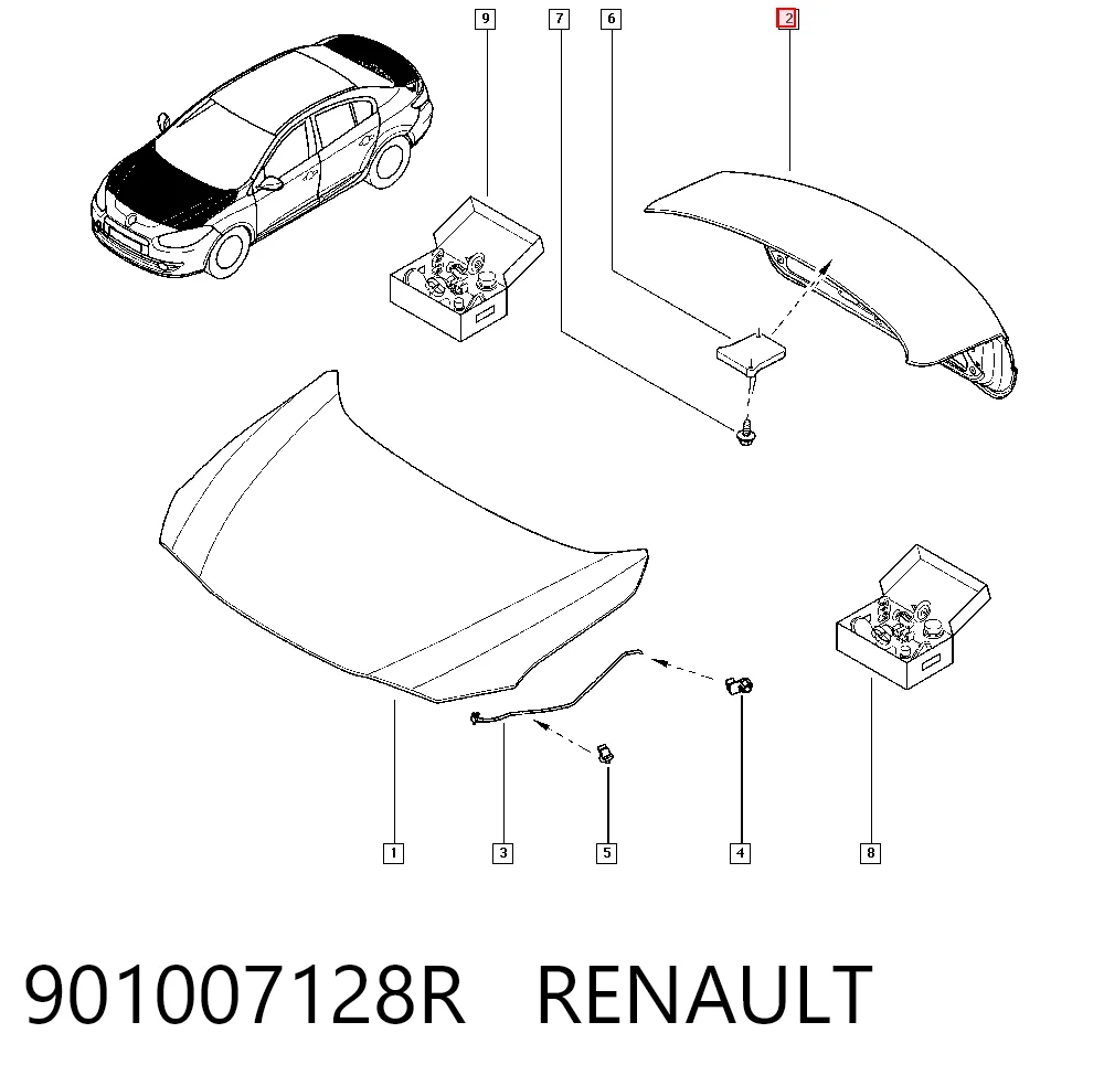 Кришка багажника Renault Fluence седан (L3) (2010 - 2026) ціна, від 371.60 USD