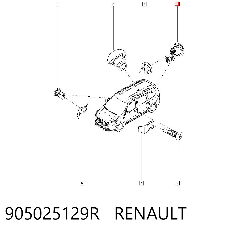 905025129R Renault (RVI) Лічинка замка кришки багажника