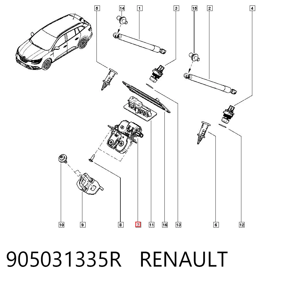 905031335R Renault (RVI) Замок п'ятих дверей