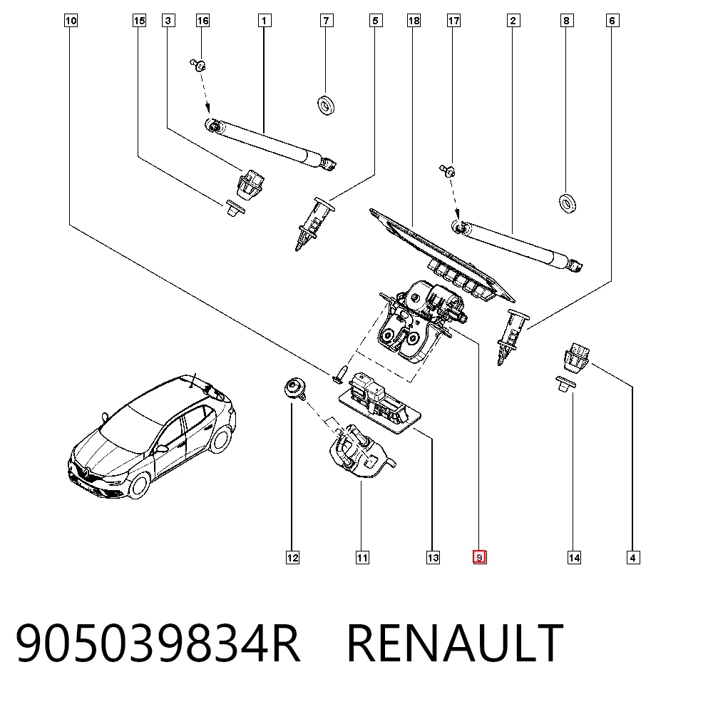 Купити Замок багажника Renault Megane IV K9A, K9M, K9N