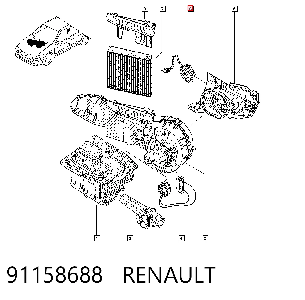 Привід заслінки печі 91158688 General Motors