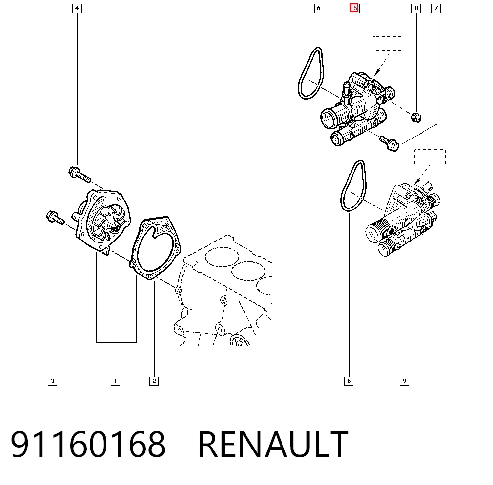 91160168 Renault (RVI) Авто термостат