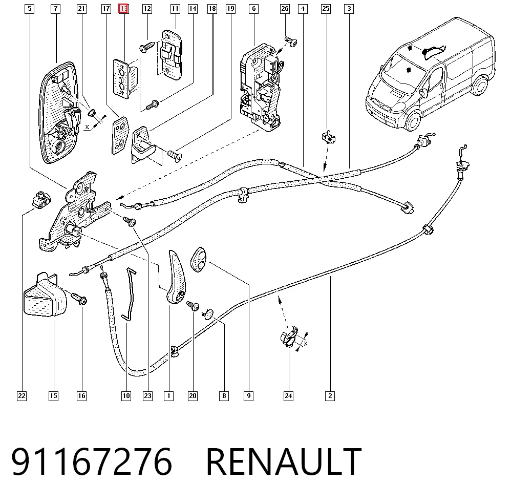 Купити 91167276 General Motors Обмежувач зсувної двері, верхній на кузові