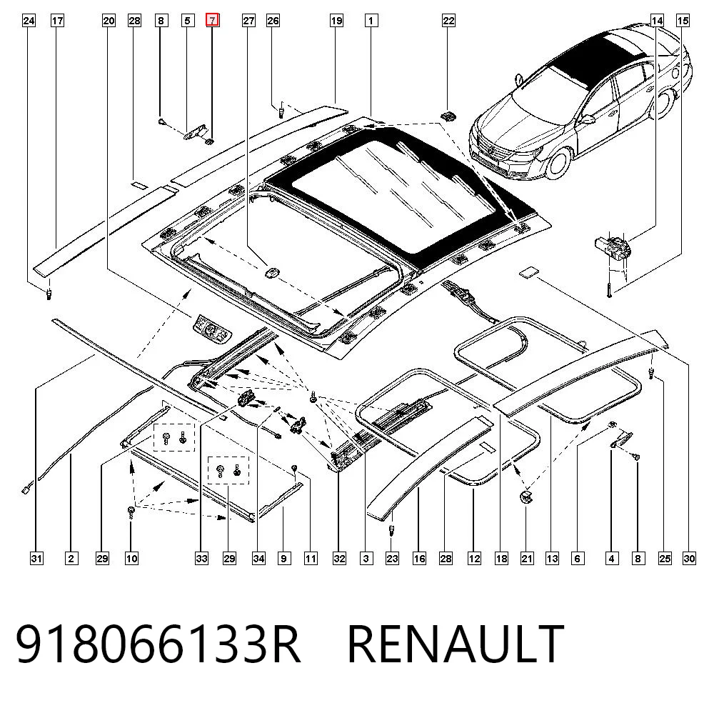 918066133R Renault (RVI) Деталі кришки багажного люка