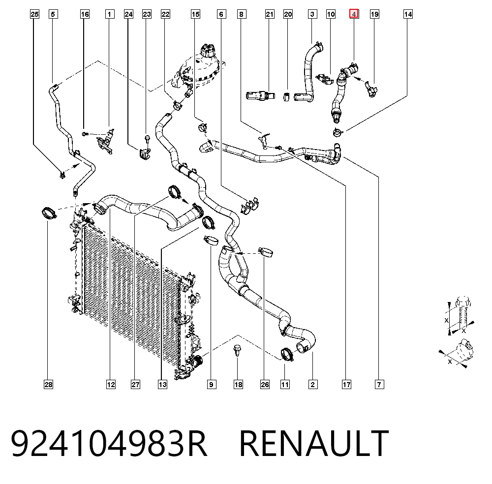 Шланг/патрубок водяного насоса, приймальний Mercedes A9305060335