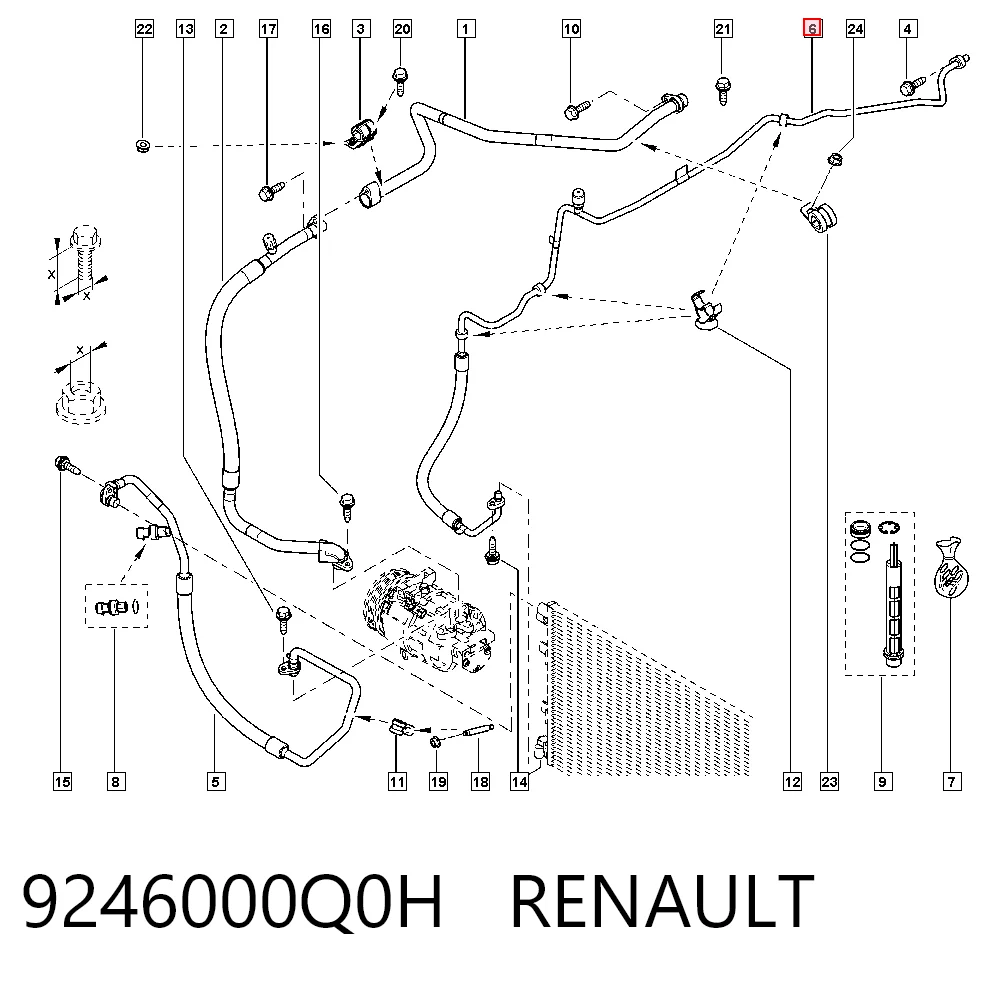 Купити 95519760 General Motors Шланг кондиціонера, від радіатора до випарника