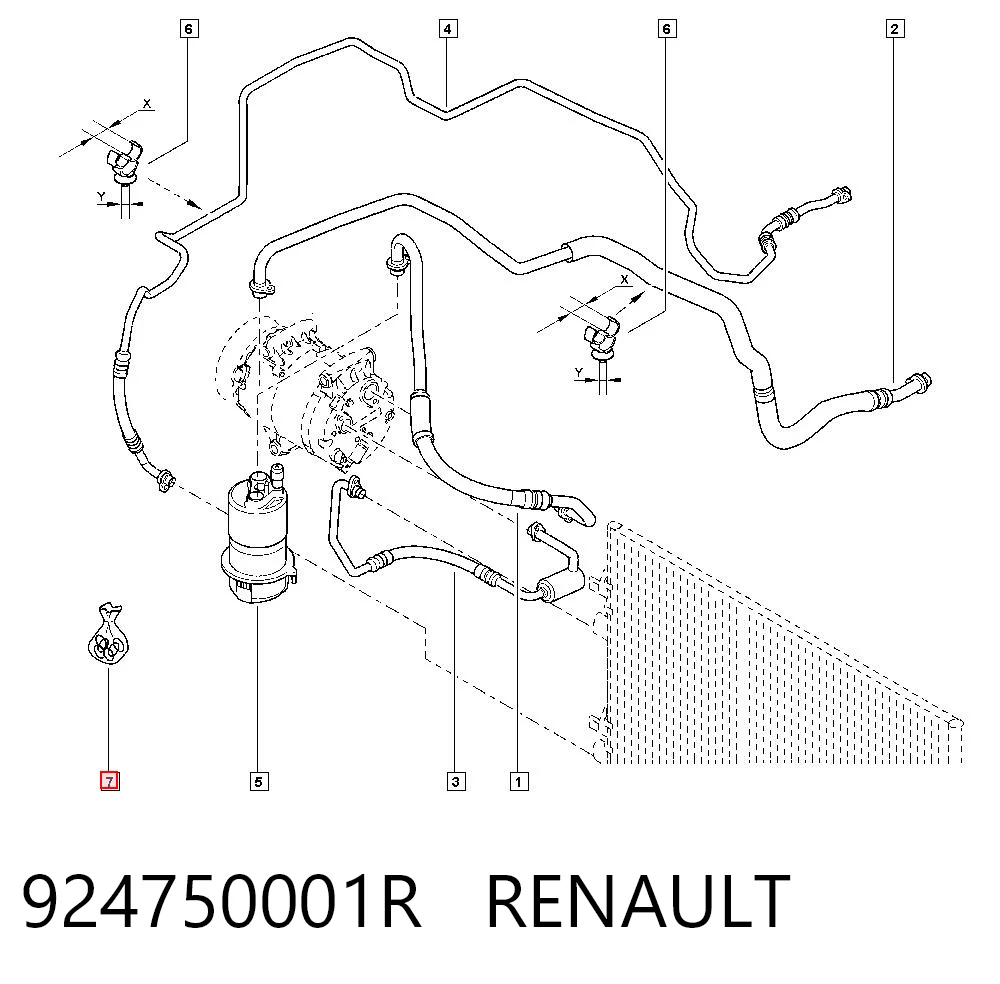 924750001R Renault (RVI) Кільце ущільнювальне трубки кондиціонера