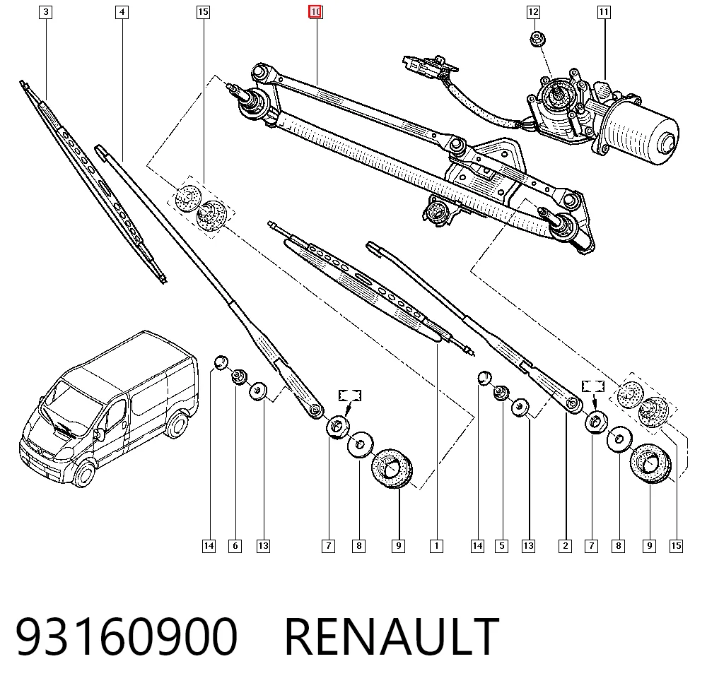 Трапеція двірників General Motors 93160900