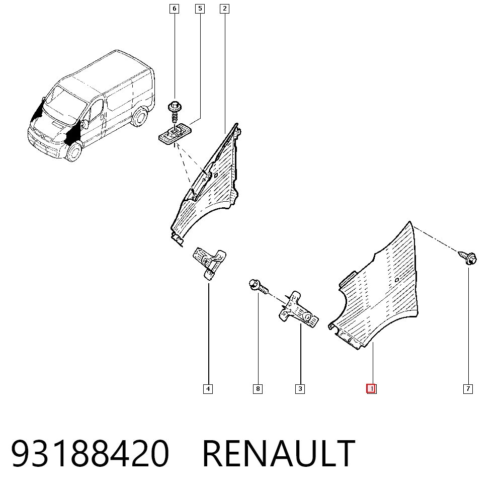  Крило переднє ліве Nissan Primastar 