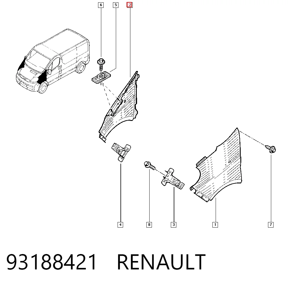 Крила 93188421 Peugeot/Citroen