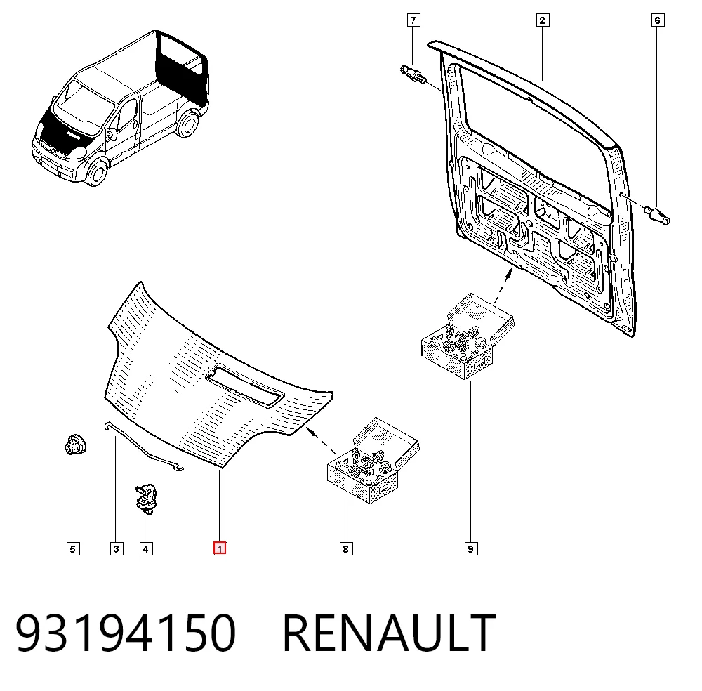 Купити 93194150 Peugeot/Citroen Капот
