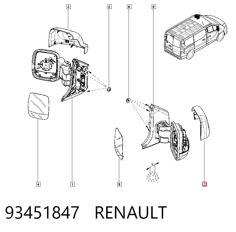 Купити 95517331 Peugeot/Citroen Накладка/кришка дзеркала заднього виду, права